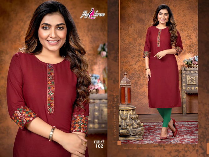 Fly Free Vihana New exclusive Wear Designer Rayon Kurti Collection